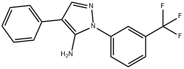 4-PHENYL-1-[3-(TRIFLUOROMETHYL)PHENYL]-1H-PYRAZOL-5-AMINE 结构式