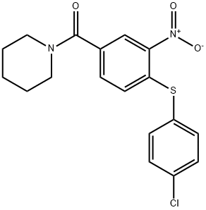 (4-[(4-CHLOROPHENYL)SULFANYL]-3-NITROPHENYL)(PIPERIDINO)METHANONE 结构式