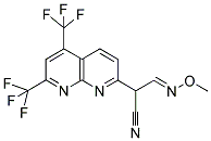 2-[5,7-BIS(TRIFLUOROMETHYL)[1,8]NAPHTHYRIDIN-2-YL]-3-(METHOXYIMINO)PROPANENITRILE 结构式