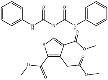 DIMETHYL 5-[BIS(ANILINOCARBONYL)AMINO]-3-(2-METHOXY-2-OXOETHYL)-2,4-THIOPHENEDICARBOXYLATE 结构式