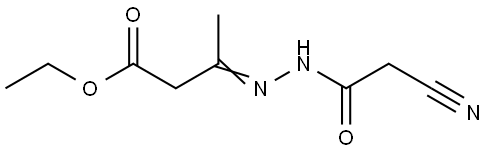 Ethyl 3-[(E)-2-(2-cyanoacetyl)hydrazono]butanoate 结构式