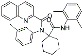 N-(1-(2,6-DIMETHYLPHENYLCARBAMOYL)CYCLOHEXYL)-N-M-TOLYLQUINOLINE-2-CARBOXAMIDE 结构式