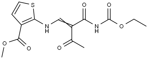Methyl 2-[((E)-2-([(ethoxycarbonyl)amino]carbonyl)-3-oxo-1-butenyl)amino]-3-thiophenecarboxylate 结构式