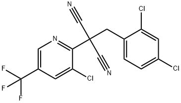 2-[3-Chloro-5-(trifluoromethyl)-2-pyridinyl]-2-(2,4-dichlorobenzyl)malononitrile 结构式