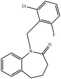 1-(2-CHLORO-6-FLUOROBENZYL)-1,3,4,5-TETRAHYDRO-2H-1-BENZAZEPIN-2-ONE 结构式