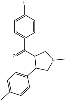 (4-FLUOROPHENYL)[1-METHYL-4-(4-METHYLPHENYL)TETRAHYDRO-1H-PYRROL-3-YL]METHANONE 结构式