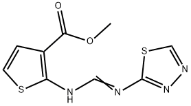 METHYL 2-([(E)-(1,3,4-THIADIAZOL-2-YLAMINO)METHYLIDENE]AMINO)-3-THIOPHENECARBOXYLATE 结构式