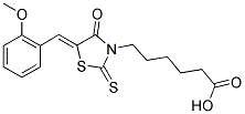 6-[5-(2-METHOXY-BENZYLIDENE)-4-OXO-2-THIOXO-THIAZOLIDIN-3-YL]-HEXANOIC ACID 结构式