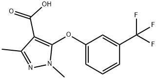 1,3-DIMETHYL-5-[3-(TRIFLUOROMETHYL)PHENOXY]-1H-PYRAZOLE-4-CARBOXYLIC ACID 结构式