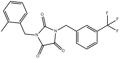 1-(2-METHYLBENZYL)-3-[3-(TRIFLUOROMETHYL)BENZYL]-1H-IMIDAZOLE-2,4,5(3H)-TRIONE 结构式