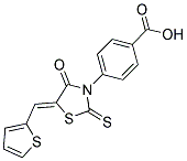 4-[(5Z)-4-OXO-5-(THIEN-2-YLMETHYLENE)-2-THIOXO-1,3-THIAZOLIDIN-3-YL]BENZOIC ACID 结构式