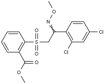 Methyl 2-([2-(2,4-dichlorophenyl)-2-(methoxyimino)ethyl]sulfonyl)benzenecarboxylate 结构式