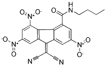 N-Butyl-9-(dicyanomethylene)-2,5,7-trinitro-9H-fluorene-4-carboxamide 结构式