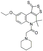 1-(8-ETHOXY-4,4-DIMETHYL-1-THIOXO-1H-[1,2]DITHIOLO[3,4-C]QUINOLIN-5(4H)-YL)-2-(PIPERIDIN-1-YL)ETHANONE 结构式