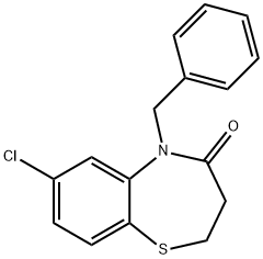 5-BENZYL-7-CHLORO-2,3-DIHYDRO-1,5-BENZOTHIAZEPIN-4(5H)-ONE 结构式