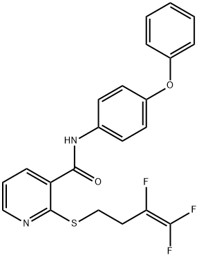 N-(4-PHENOXYPHENYL)-2-[(3,4,4-TRIFLUORO-3-BUTENYL)SULFANYL]NICOTINAMIDE 结构式