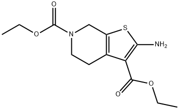 2-氨基-4,7-二氢噻吩并[2,3-C]吡啶-3,6(5H)-二甲酸二乙酯 结构式