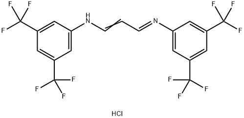 (4-AZA-4-(3,5-BIS(TRIFLUOROMETHYL)PHENYL)BUTA-1,3-DIENYL)(3,5-BIS(TRIFLUOROMETHYL)PHENYL)AMINE, HYDROCHLORIDE 结构式