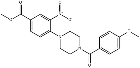METHYL 4-[4-(4-METHOXYBENZOYL)PIPERAZINO]-3-NITROBENZENECARBOXYLATE 结构式