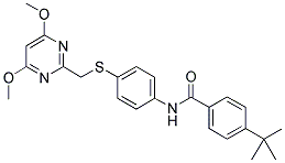 4-TERT-BUTYL-N-[S-[(4,6-DIMETHOXYPYRIMIDIN-2-YL)METHYL]-4-THIOPHENYL]BENZAMIDE 结构式
