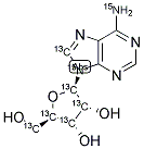 ADENOSINE (8-13C; 6-AMINO, 9-15N2; RIBOSE-13C5) 结构式