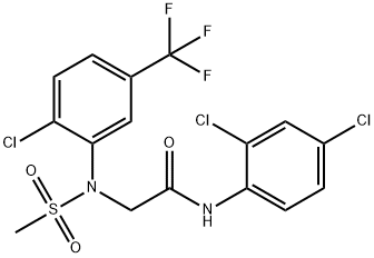 2-[2-CHLORO(METHYLSULFONYL)-5-(TRIFLUOROMETHYL)ANILINO]-N-(2,4-DICHLOROPHENYL)ACETAMIDE 结构式