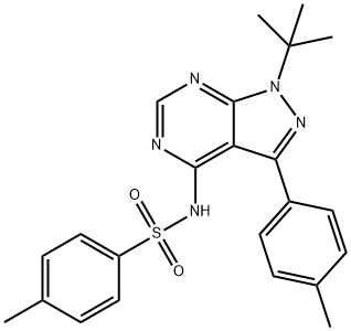 N-[1-(TERT-BUTYL)-3-(4-METHYLPHENYL)-1H-PYRAZOLO[3,4-D]PYRIMIDIN-4-YL]-4-METHYLBENZENESULFONAMIDE 结构式