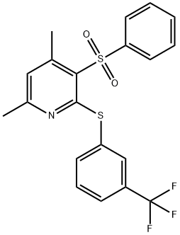 4,6-DIMETHYL-2-([3-(TRIFLUOROMETHYL)PHENYL]SULFANYL)-3-PYRIDINYL PHENYL SULFONE 结构式