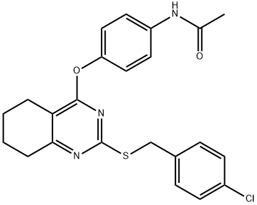 N-[4-((2-[(4-CHLOROBENZYL)SULFANYL]-5,6,7,8-TETRAHYDRO-4-QUINAZOLINYL)OXY)PHENYL]ACETAMIDE 结构式