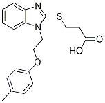 3-((1-[2-(4-METHYLPHENOXY)ETHYL]-1H-BENZIMIDAZOL-2-YL)THIO)PROPANOIC ACID 结构式