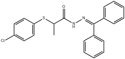 2-[(4-CHLOROPHENYL)SULFANYL]-N'-(DIPHENYLMETHYLENE)PROPANOHYDRAZIDE 结构式