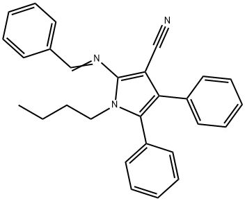 1-BUTYL-4,5-DIPHENYL-2-([(E)-PHENYLMETHYLIDENE]AMINO)-1H-PYRROLE-3-CARBONITRILE 结构式