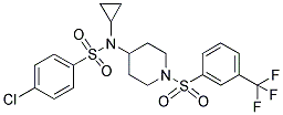 4-CHLORO-N-CYCLOPROPYL-N-[[1-(3-TRIFLUOROMETHYL)PHENYLSULPHONYL]PIPERIDIN-4-YL]BENZENESULPHONAMIDE 结构式