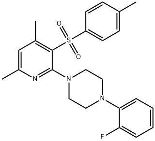 1-(4,6-DIMETHYL-3-[(4-METHYLPHENYL)SULFONYL]-2-PYRIDINYL)-4-(2-FLUOROPHENYL)PIPERAZINE 结构式