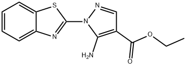 5-氨基-1-(1,3-苯并噻唑-2-基)吡唑-4-羧酸乙酯 结构式