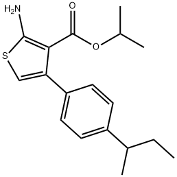 2-AMINO-4-(4-SEC-BUTYL-PHENYL)-THIOPHENE-3-CARBOXYLIC ACID ISOPROPYL ESTER 结构式