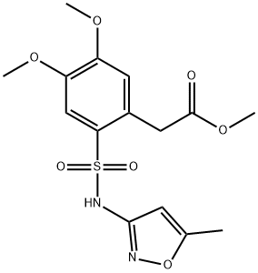 METHYL 2-(4,5-DIMETHOXY-2-(((5-METHYLISOXAZOL-3-YL)AMINO)SULFONYL)PHENYL)ACETATE 结构式