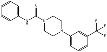 N-PHENYL-4-[3-(TRIFLUOROMETHYL)PHENYL]PIPERAZINE-1-CARBOTHIOAMIDE 结构式