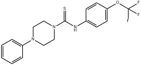 (4-PHENYLPIPERAZINYL)((4-(TRIFLUOROMETHOXY)PHENYL)AMINO)METHANE-1-THIONE 结构式