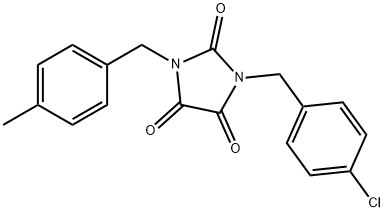 1-(4-CHLOROBENZYL)-3-(4-METHYLBENZYL)-1H-IMIDAZOLE-2,4,5(3H)-TRIONE 结构式