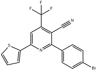 2-(4-Bromophenyl)-6-(2-thienyl)-4-(trifluoromethyl)nicotinonitrile 结构式
