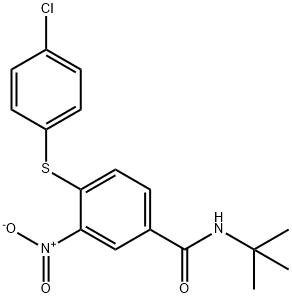 N-(TERT-BUTYL)-4-[(4-CHLOROPHENYL)SULFANYL]-3-NITROBENZENECARBOXAMIDE 结构式