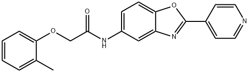 2-(2-METHYLPHENOXY)-N-(2-PYRIDIN-4-YL-1,3-BENZOXAZOL-5-YL)ACETAMIDE 结构式
