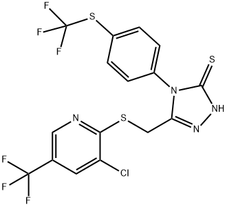 3-((3-CHLORO-5-(TRIFLUOROMETHYL)(2-PYRIDYLTHIO))METHYL)-4-(4-(TRIFLUOROMETHYLTHIO)PHENYL)-1,2,4-TRIAZOLINE-5-THIONE 结构式