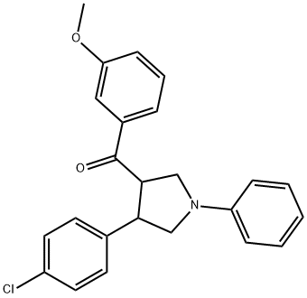 [4-(4-CHLOROPHENYL)-1-PHENYLTETRAHYDRO-1H-PYRROL-3-YL](3-METHOXYPHENYL)METHANONE 结构式