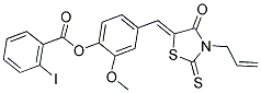 4-[(Z)-(3-ALLYL-4-OXO-2-THIOXO-1,3-THIAZOLIDIN-5-YLIDENE)METHYL]-2-METHOXYPHENYL 2-IODOBENZOATE 结构式