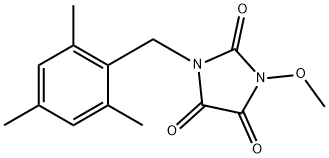 1-甲氧基-3-(2,4,6-三甲基苄基)咪唑烷-2,4,5-三酮 结构式