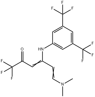 4-[3,5-BIS(TRIFLUOROMETHYL)ANILINO]-6-(DIMETHYLAMINO)-1,1,1-TRIFLUORO-3,5-HEXADIEN-2-ONE 结构式