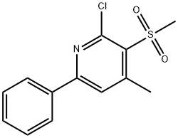 2-CHLORO-4-METHYL-3-(METHYLSULFONYL)-6-PHENYLPYRIDINE 结构式