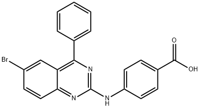 4-[(6-BROMO-4-PHENYLQUINAZOLIN-2-YL)AMINO]BENZOIC ACID 结构式